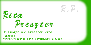 rita preszter business card